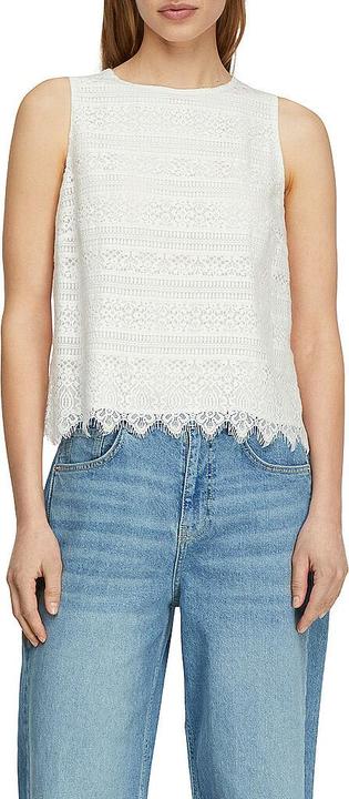 Produktbild Comma Bluse Feminines Baumwollspitzentop mit Muschelsaum (46)