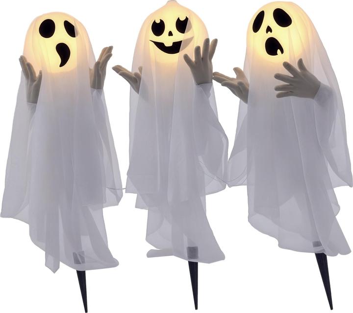 Homcom Halloween-Dekoration Stahl, Polyester Weiss (3 Stück)