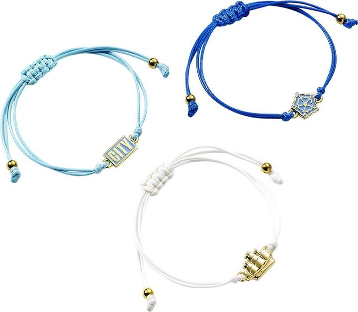 Actual product image Manchester City FC Friendship Bracelet Set (Pack of 3) (18 cm, 100% synthetic material)