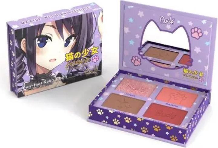 Rude Cosmetics Manga Purr-Fect Neko-Chan Rouge Highlighter Contour Palette (Highlighter)