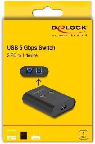 Image du produit Delock Commutateur USB 5 Gbps pour 2 PC vers 1 périphérique