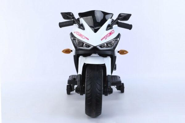 Actual product image Es-toys Elektro Kindermotorrad 888 – 12V 4,5A Akku – mit Stützräder, Musik und Lichter -Weiss (12 V)
