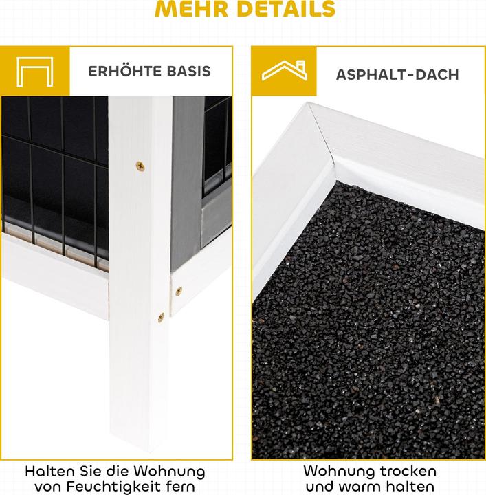 Image du produit PawHut Kaninchenstall Tannenholz Grau