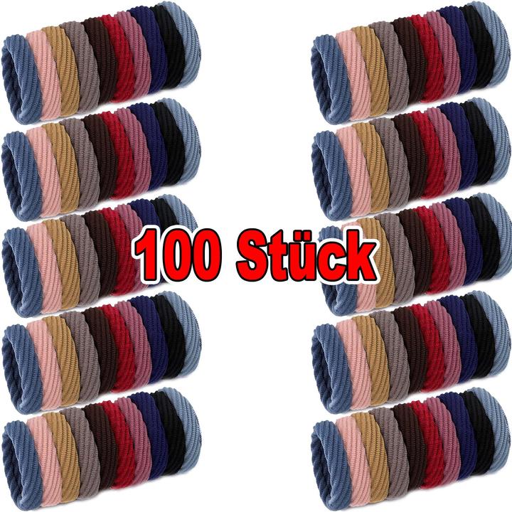 Produktbild ASMI 100 Stück elastische Haargummis (Haargummi)