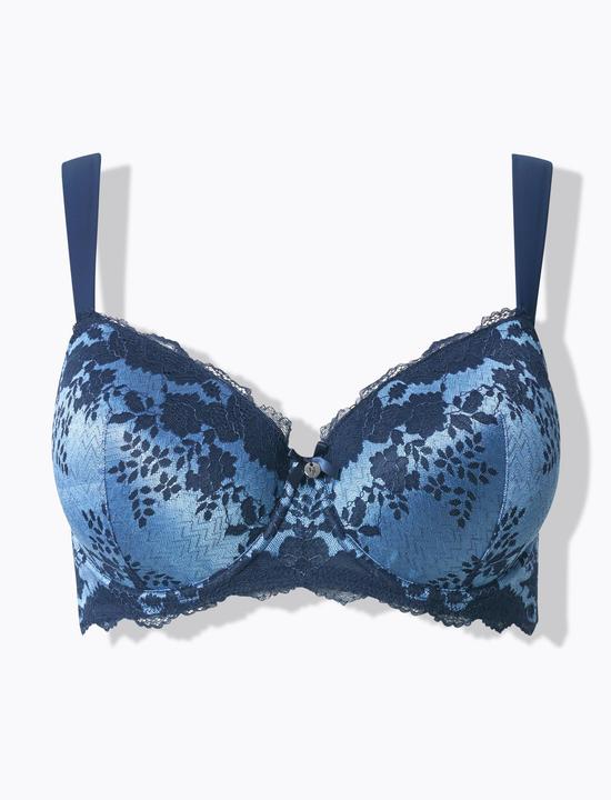 Actual product image Ulla Popken Shimmering Lace Underwire Bra (105 E)