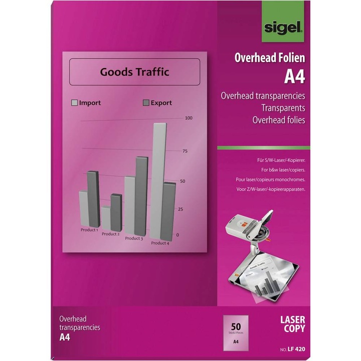 Image du produit Sigel Transparents pour rétroprojecteur (100 g/m², 50 x, A4)