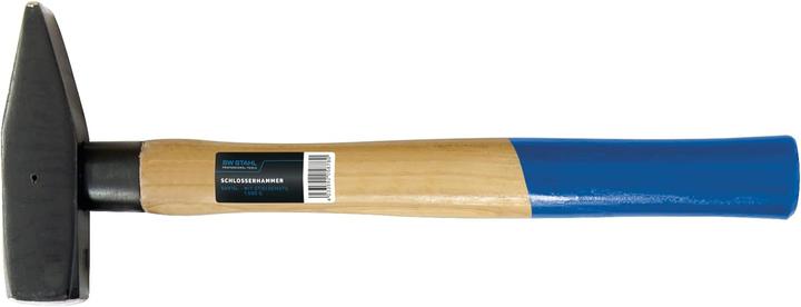Produktbild SW-Stahl 50915L Schlosserhammer mit Stielschutz I Werkzeughammer aus Hickoryholz I Hammer mit Kopfge (1500 g)