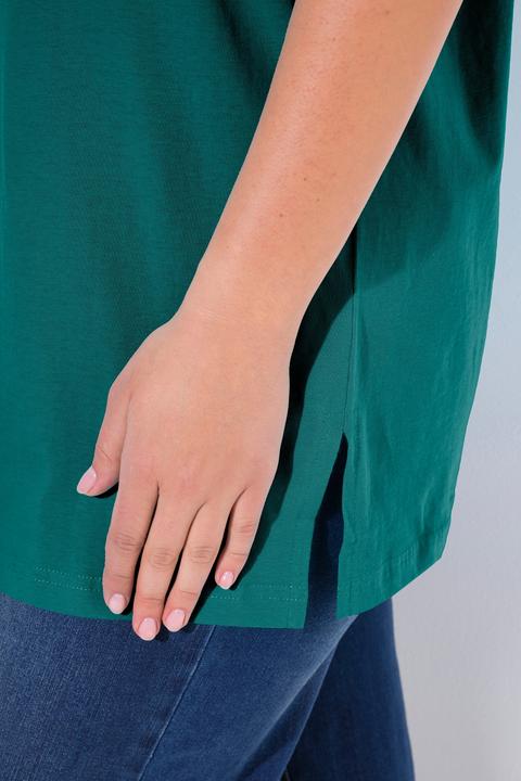 Produktbild Ulla Popken T-Shirt, Basic, Relaxed Fit, V-Ausschnitt, Halbarm (60)