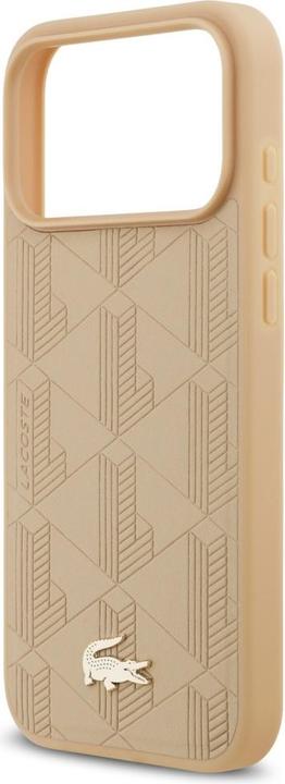 Produktbild Lacoste iPhone 17 Pro Max Back-Cover hul - MagSafe - Monogramme Print With Gold Logo - Beige (Apple iPhone 17 Pro Max)