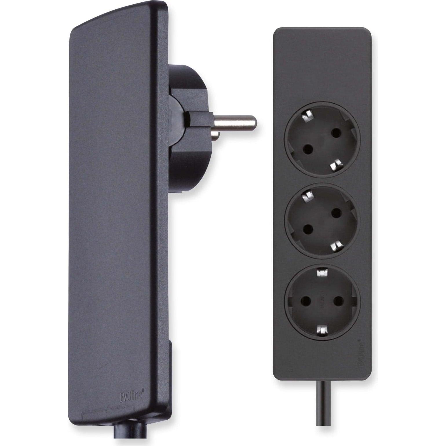 Thumbnail - Evoline, Steckdosenleiste, PlugFix mit Express 3-fach Steckdosenleiste schwarz (3 x, CEE 7/3, 1.50 m)