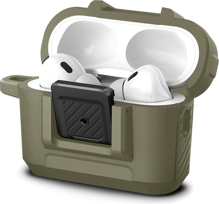 Actual product image Spigen Lock Fit Airpods Pro 1/2 Vintage Khaki