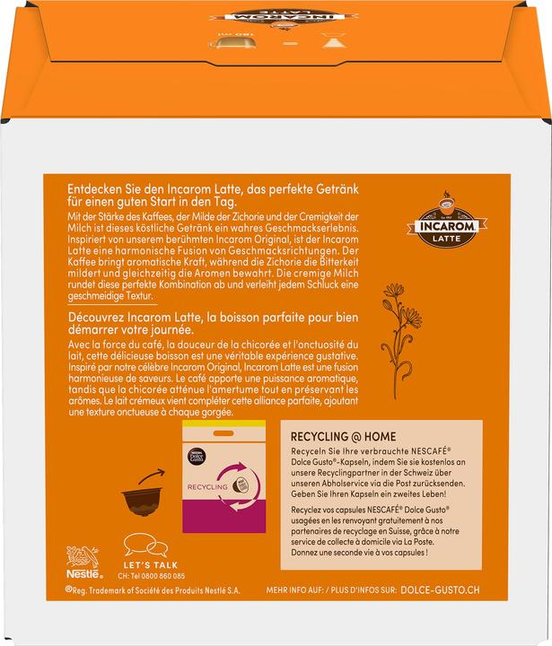 Produktbild Nescafé Dolce Gusto Incarom Latte (30 x Port.)
