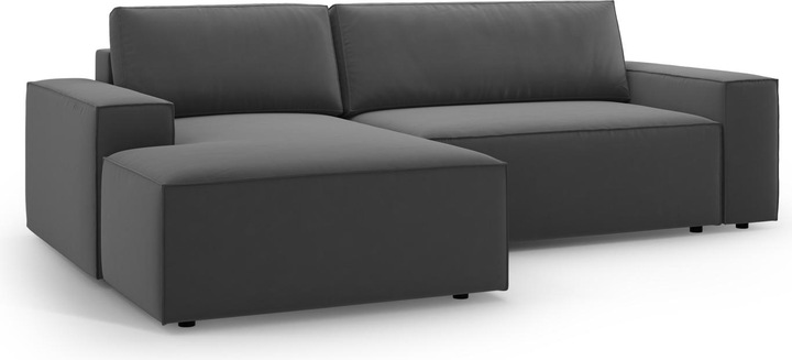 Actual product image Micadoni Velvet Left Corner Sofa With Bed Function And Box, "Jodie", 3 Seats, 246x151x86 Made in Europe (Corner sofa)