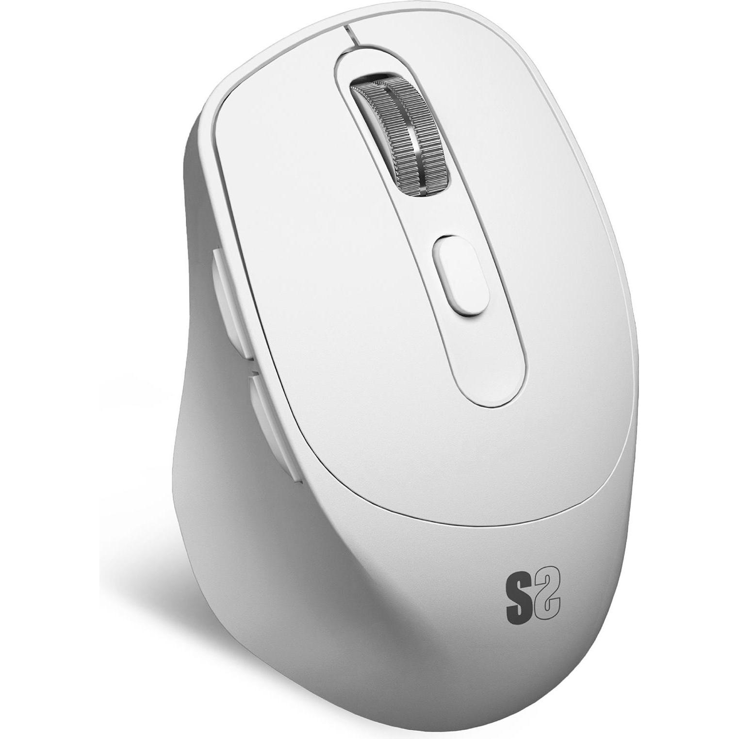 Subblim Raton Optico Dual Comfort Ergo Dual Bateria Blanco (Senza fili), Mouse, Nero