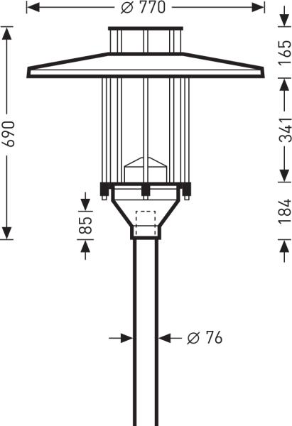 Actual product image Trilux LED mast light 9821 AB2L LR/1500 730 2G1S ET (1500 lm, IP65)