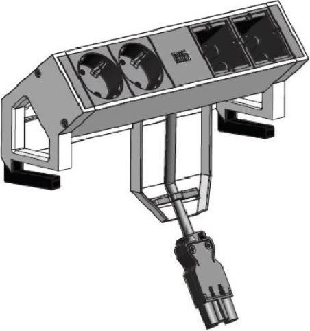 Image du produit Bachmann DESK2 Cable guide RAL 9005 (Conduit, 15 cm)