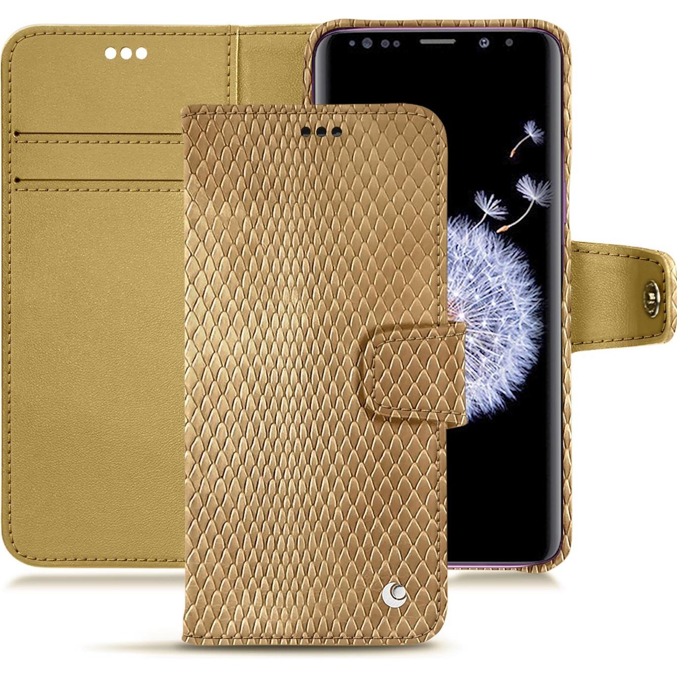 Noreve Lederschutzhülle vertikal (Samsung Galaxy S9+, Apple iPhone 7 Plus), Smartphone Hülle, Beige