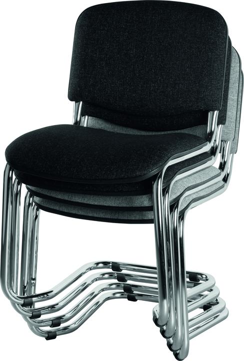 Actual product image Freischwinger Stapelstuhl-Set 4 Stück GREY