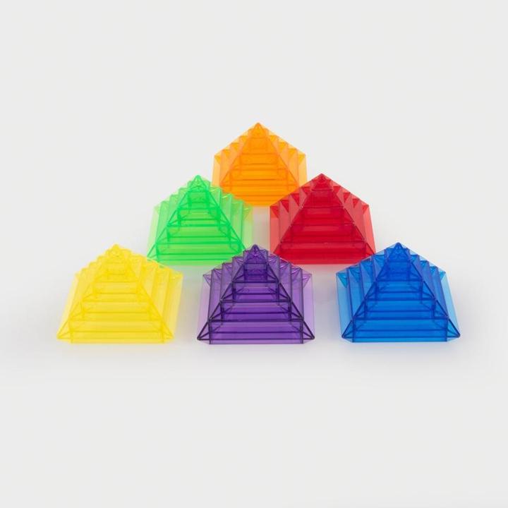 Image du produit TickiT Kit de construction de pyramide de couleur transparente – 30 pièces