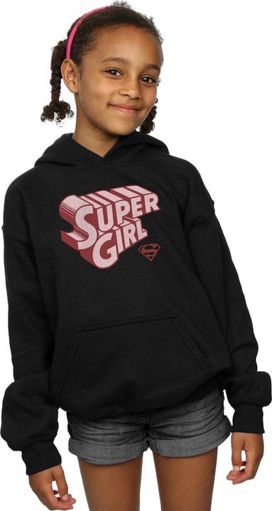 Actual product image Girls Supergirl Retro Logo Hoodie (152, 158)