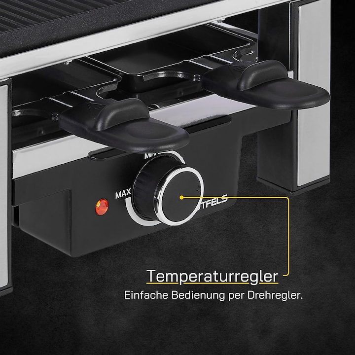 Image du produit Gutfels Raclette à 4 poêlons RACLETTE 4010 Jusqu'à 4 personnes Revêtement antiadhésif Plateau réversible S