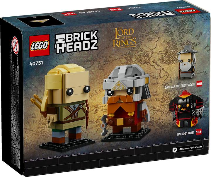 Immagine prodotto LEGO Il Signore degli Anelli Legolas e Gimli (40751, LEGO Brickheadz)