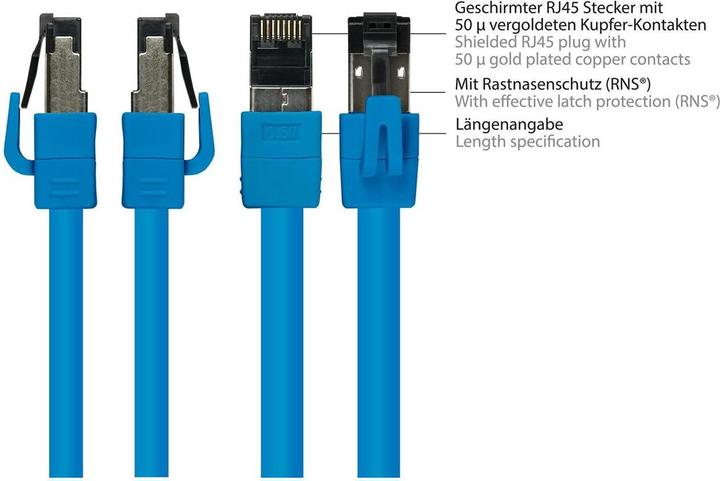 Produktbild Good Connections Alcasa 8080-100B Netzwerkkabel 10 m Cat8.1 S/FTP (S-STP) Blau (S/FTP, CAT8.1, 10 m)