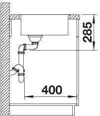 Produktbild Blanco Supra 400-IF R12 (Aufsatzspülbecken, 44 cm, 44 cm)