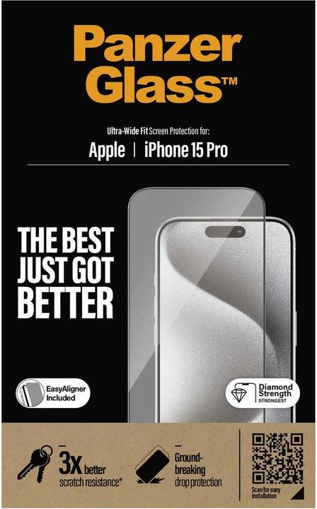 Immagine prodotto PanzerGlass Ultra-Wide Fit (1 Pezzo/i, Apple iPhone 15 Pro)