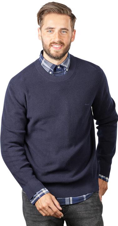 Actual product image GANT Cotton Wool Pullover Crew Neck Evening Blue (XXL)