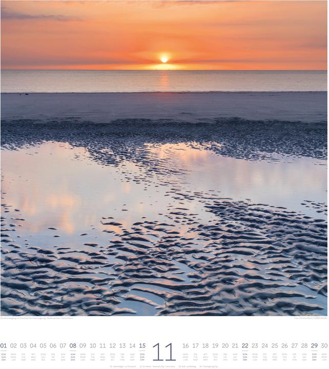 Image du produit Meeresstille Kalender 2026 (48 x 54 cm, Couverture rigide, Anglais, Français, Allemand)