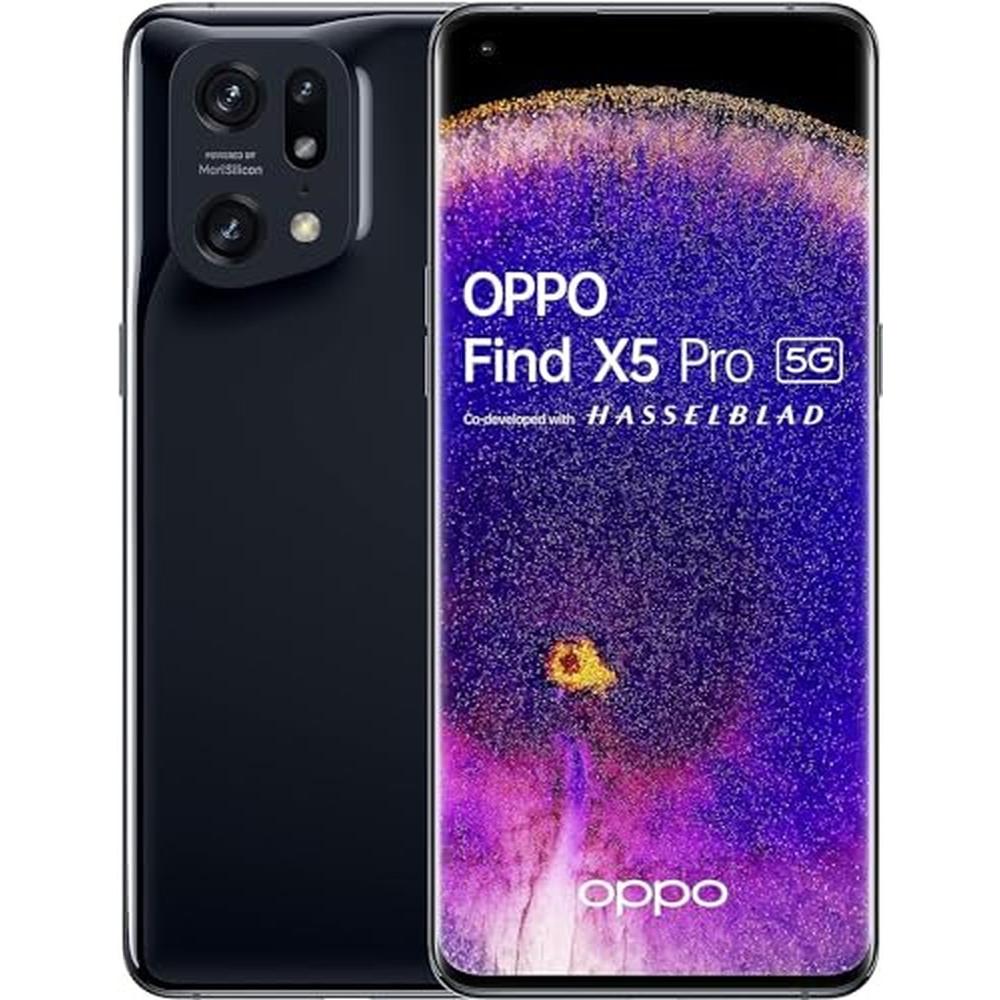 OPPO Find X5 Pro 5G Smartphone 256 GB 12 GB RAM Dual Sim Black (256 GB, Black), Smartphone, Schwarz