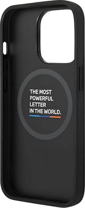 Produktbild BMW Etui BMHMP14L22PTDK iPhone 14 Pro 6,1" czarny/black Leather Stamp Tricolor Magsafe (Apple iPhone 14 Pro)