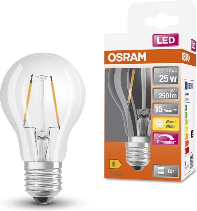 Actual product image Osram Retrofit Classic A (E27, 2.80 W, 250 lm, 1 x, E)