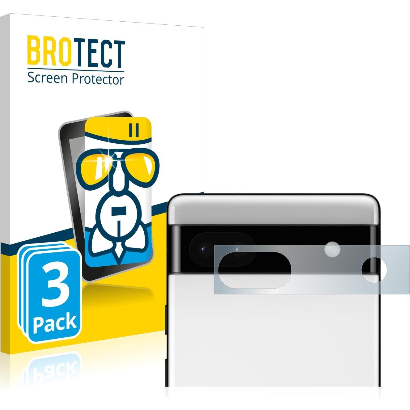 BROTECT AirGlass Panzerglasfolie (3 Stück, Google Pixel 6a), Smartphone Schutzfolie, Transparent