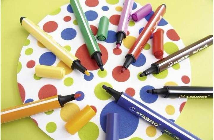 Produktbild STABILO Trio Scribbi Gefederter Dreikant-Filzstift (Mehrfarbig, 8 x)