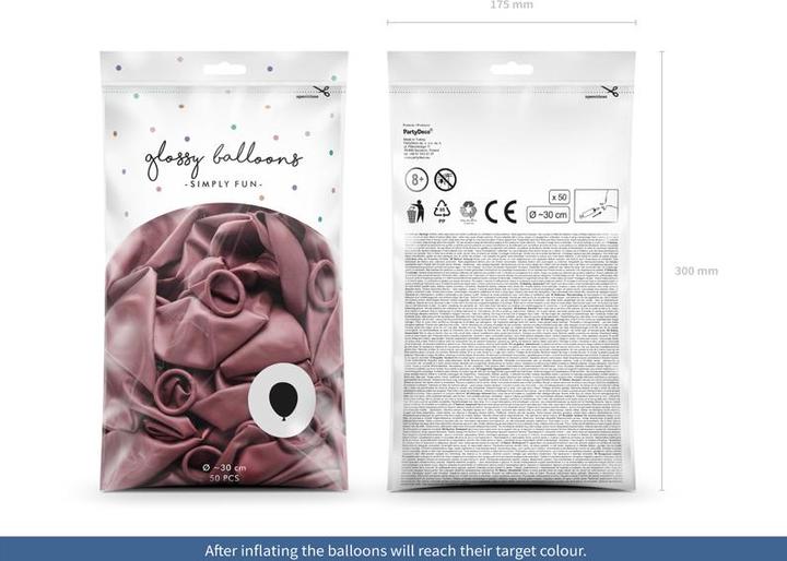 Actual product image Partydeco Balloons rose gold pearl 30cm (50 pieces) (50 x)