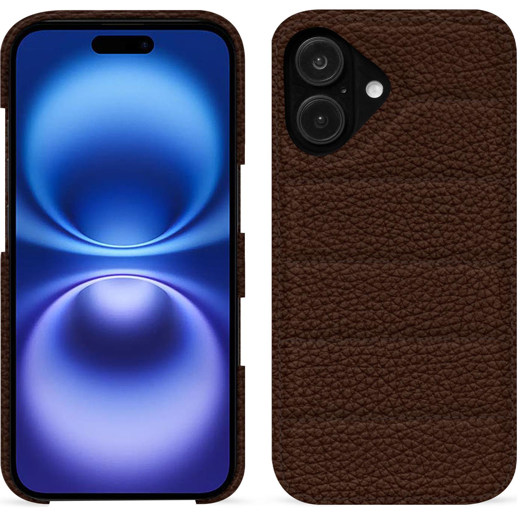 Noreve Lederschutzhülle (Apple iPhone 16), Smartphone Hülle, Braun