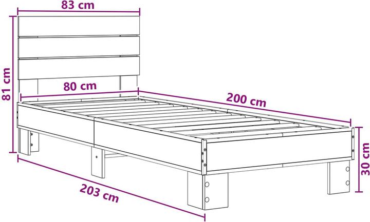Image du produit vidaXL Moderner Bettrahmen (80 x 200 cm)