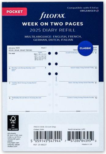 Produktbild Filofax PO-INH.1WO/2SEITEN 4-SPRACHIG