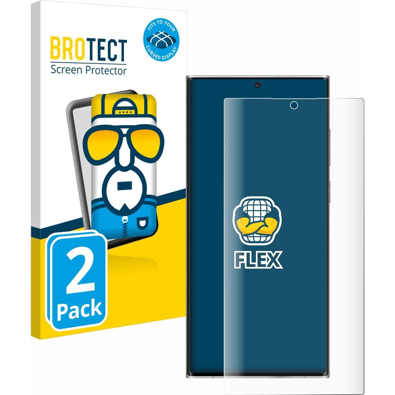 BROTECT Full-Cover Displayschutz (2 Stück, Samsung Galaxy S22 Ultra (5G)), Smartphone Schutzfolie, Transparent