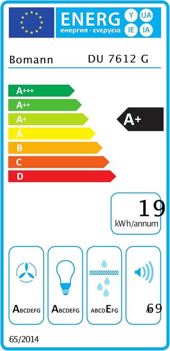 Energy Label Bomann DU 7612 G (Wall hood)