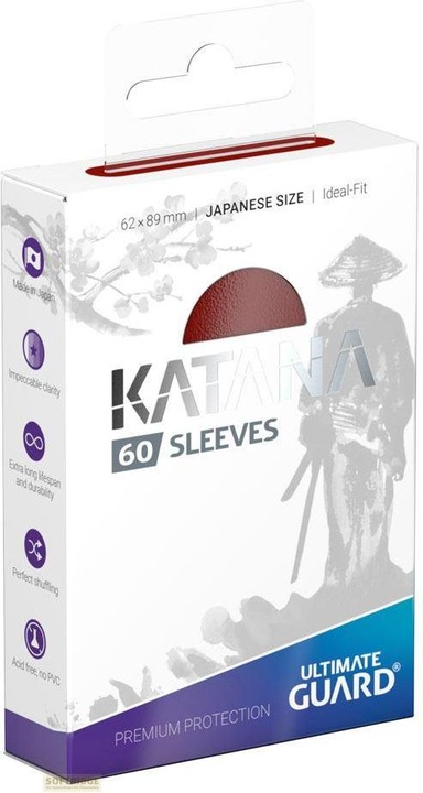 Actual product image Ultimate Guard Card Sleeve Katana Sleeves Japanese Size Red 60