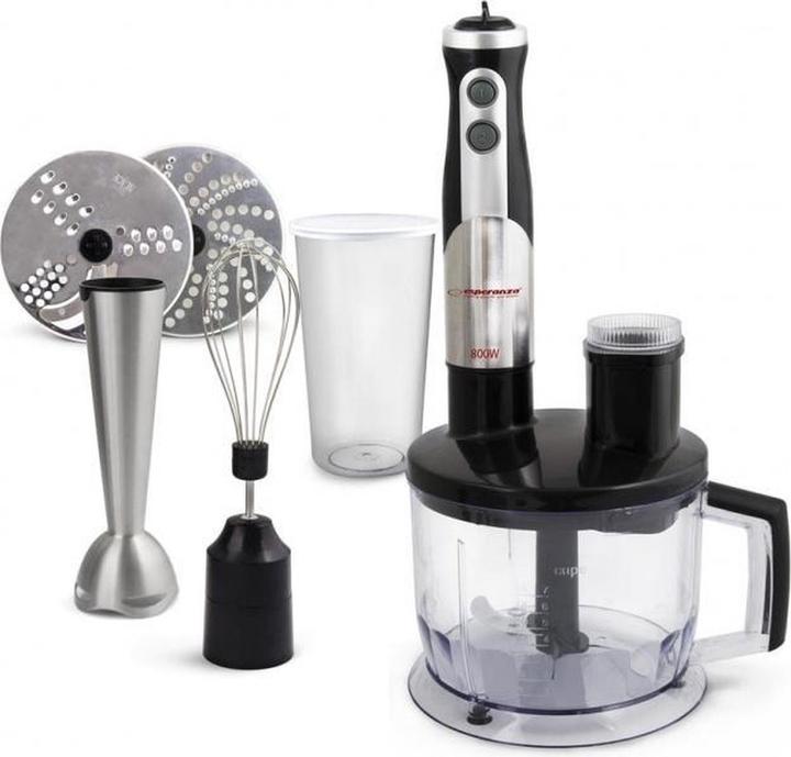 Produktbild Esperanza EKM004 Mixer 0 6 l Pürierstab Schwarz Silber Transparent 800 W