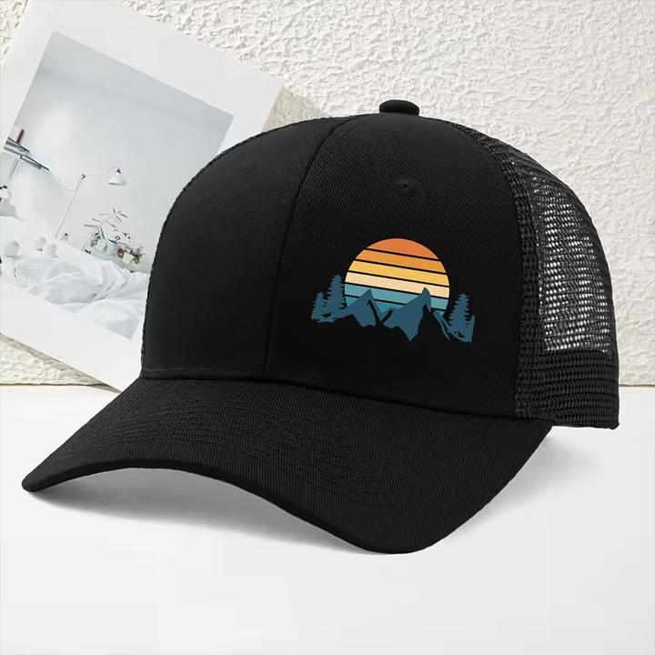 Actual product image Juma Baseball Cap Mesh Sunset Mountain