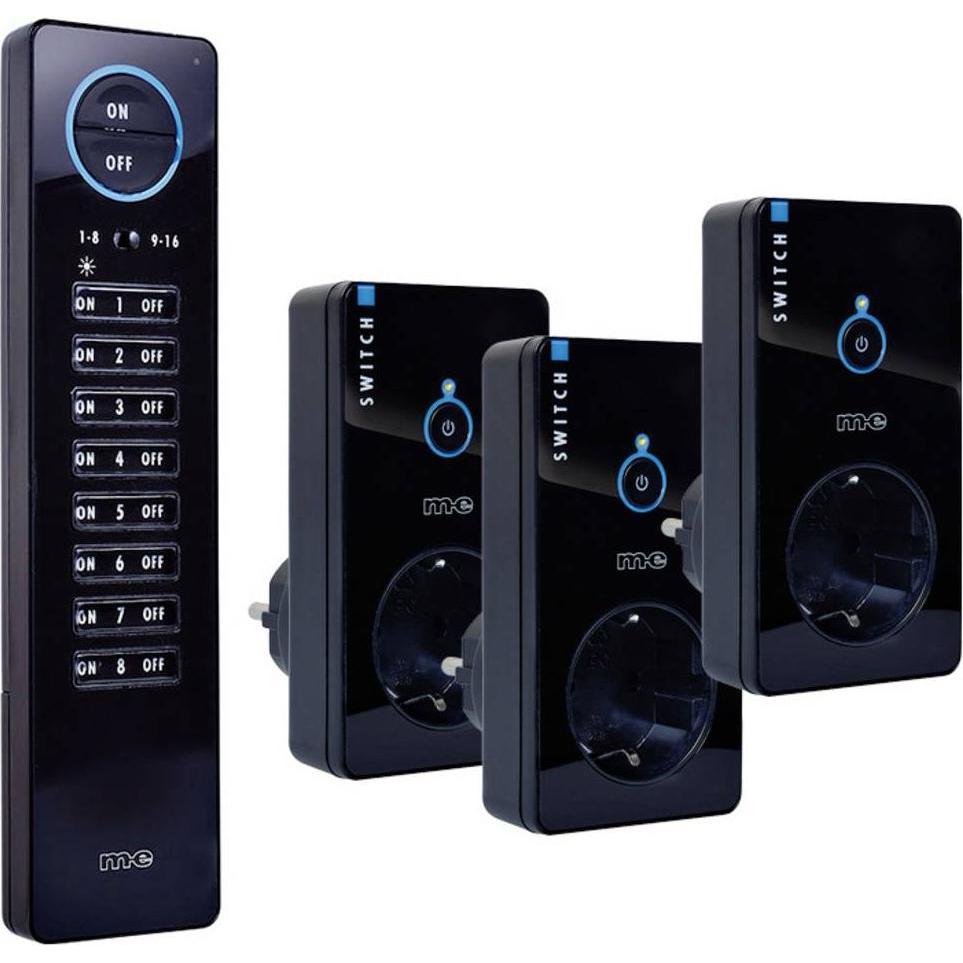 Modern-Electronics, Campanello + Citofono, m-e CUVEO 1 S Dispositivo di segnalazione wireless Nero (Funk)