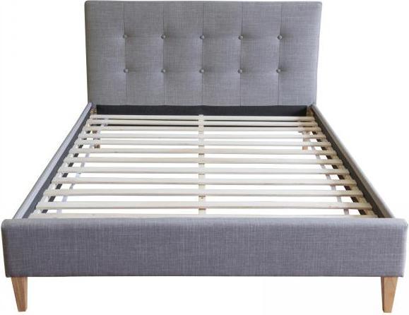 Actual product image Homestyle4u Upholstered bed Double bed Fabric bed Bed frame with slatted frame (180 x 200 cm)