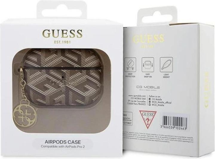 Actual product image Guess GUAP2PGCE4CW AirPods Pro 2 cover brązowy/brown GCube Charm (Headphone sleeve)
