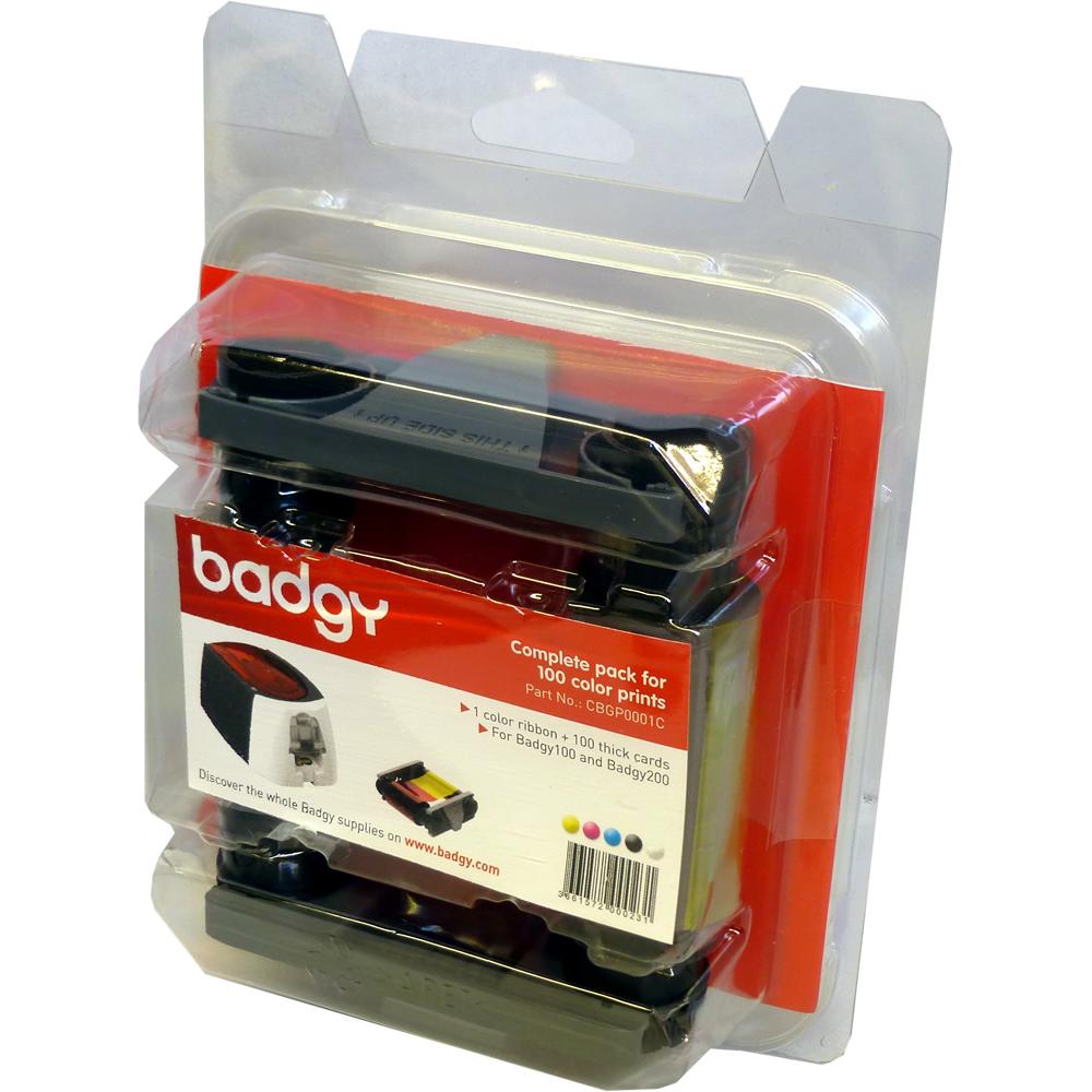 Evolis, Beschriftungsband, Komplettes Set für 100 Prints (9 cm, Schwarz)