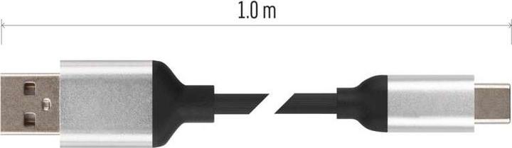Actual product image Emos USB cable 2.0 A plug - C plug 1m, black (1 m, USB 2.0, 18 W)